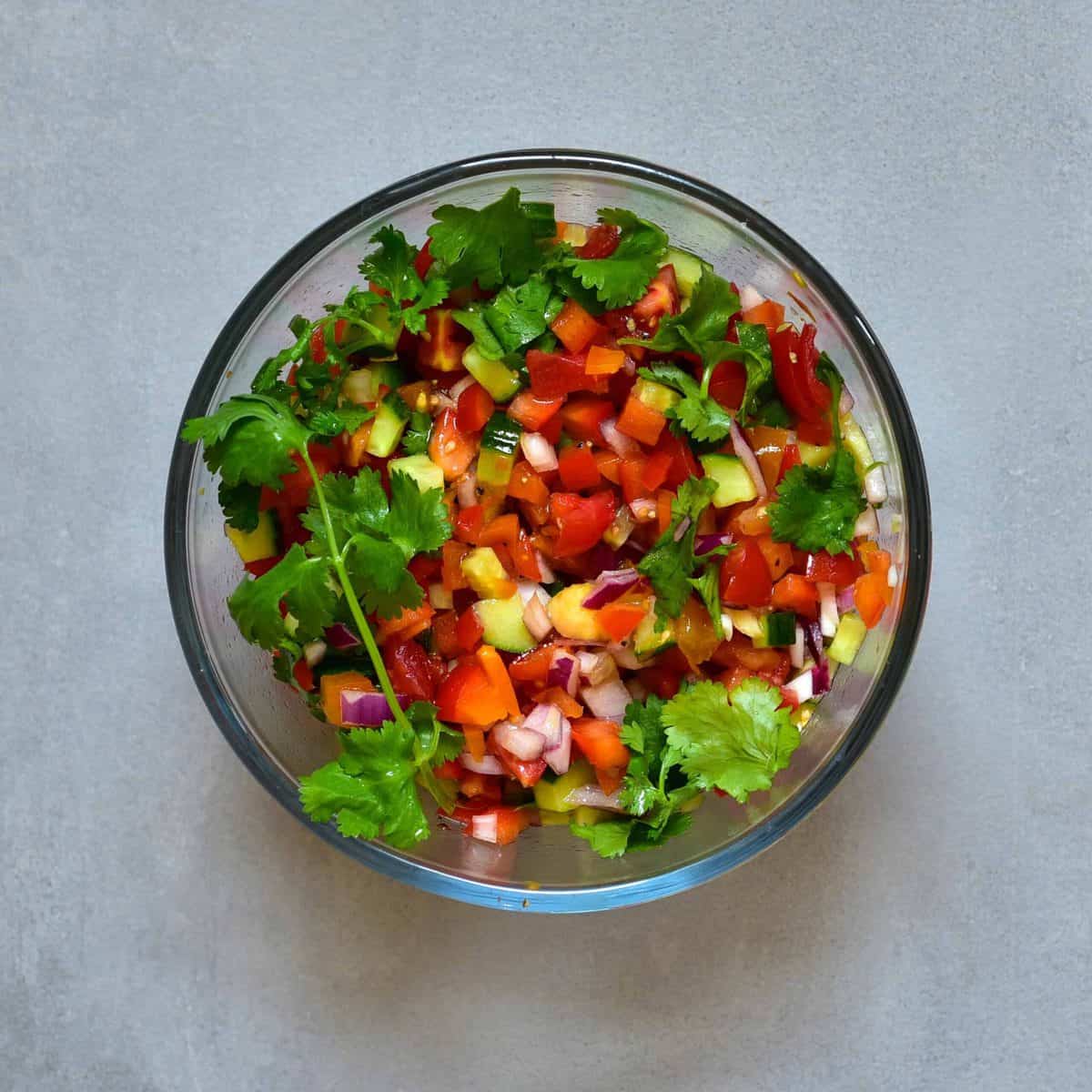 Pepper salsa in a bowl 