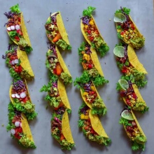 rainbow vegetarian tacos 4 ways