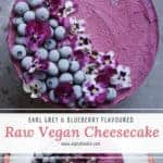 early grey and blueberry raw vegan cheesecake recipe