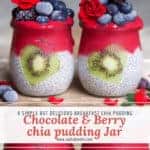 chocolate berry chia pudding with smoothie