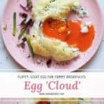 baked egg cloud with herbs. simple egg recipe