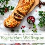 healthy vegetarian christmas mushroom wellingtonwwith cranberries
