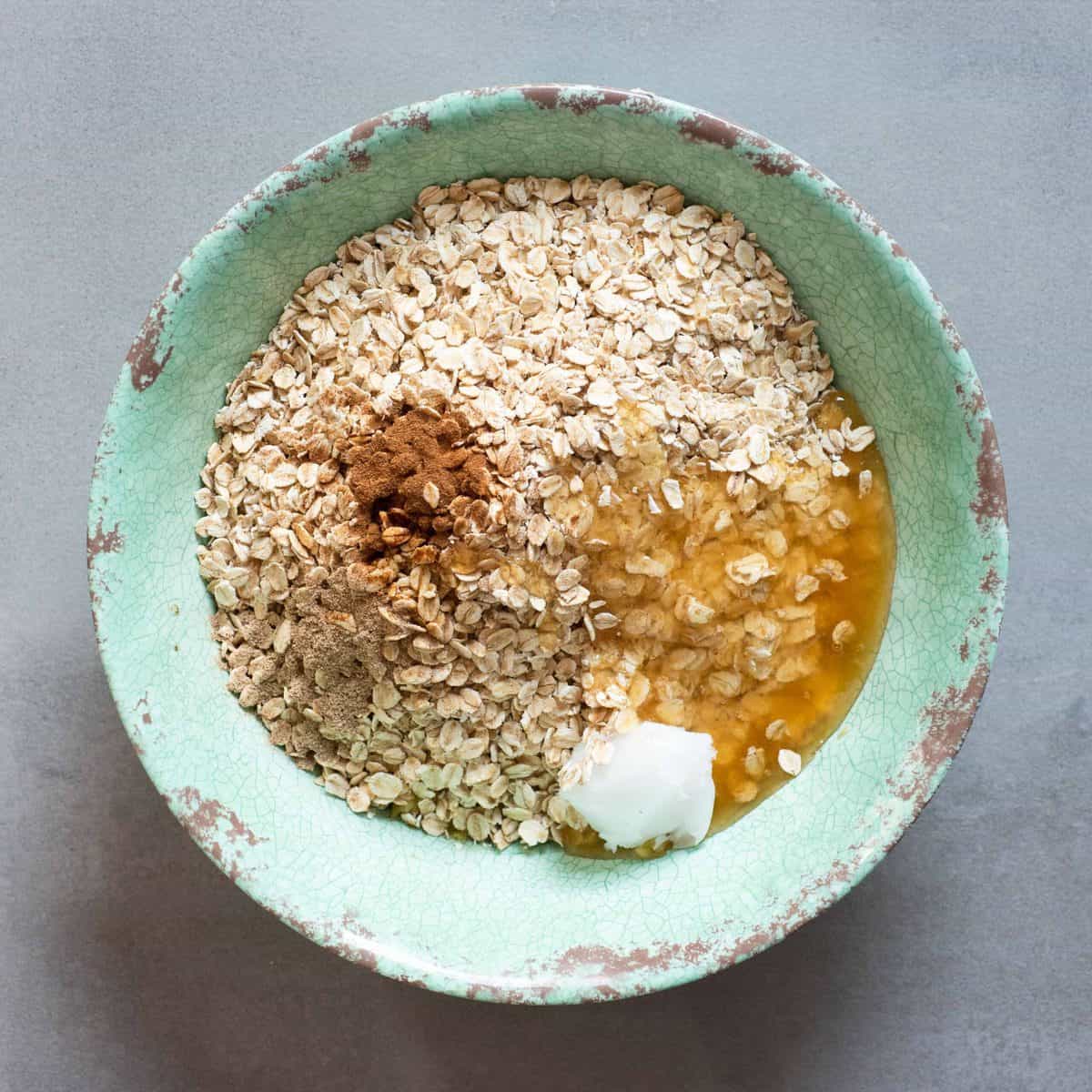 mixing ingredients for granola - 5