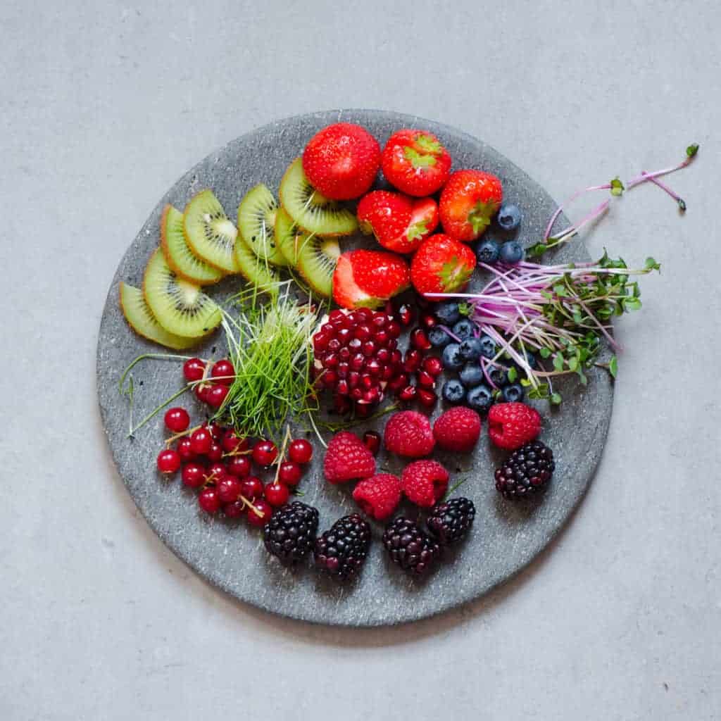 fruit and berries for healthy yogurt granola cups