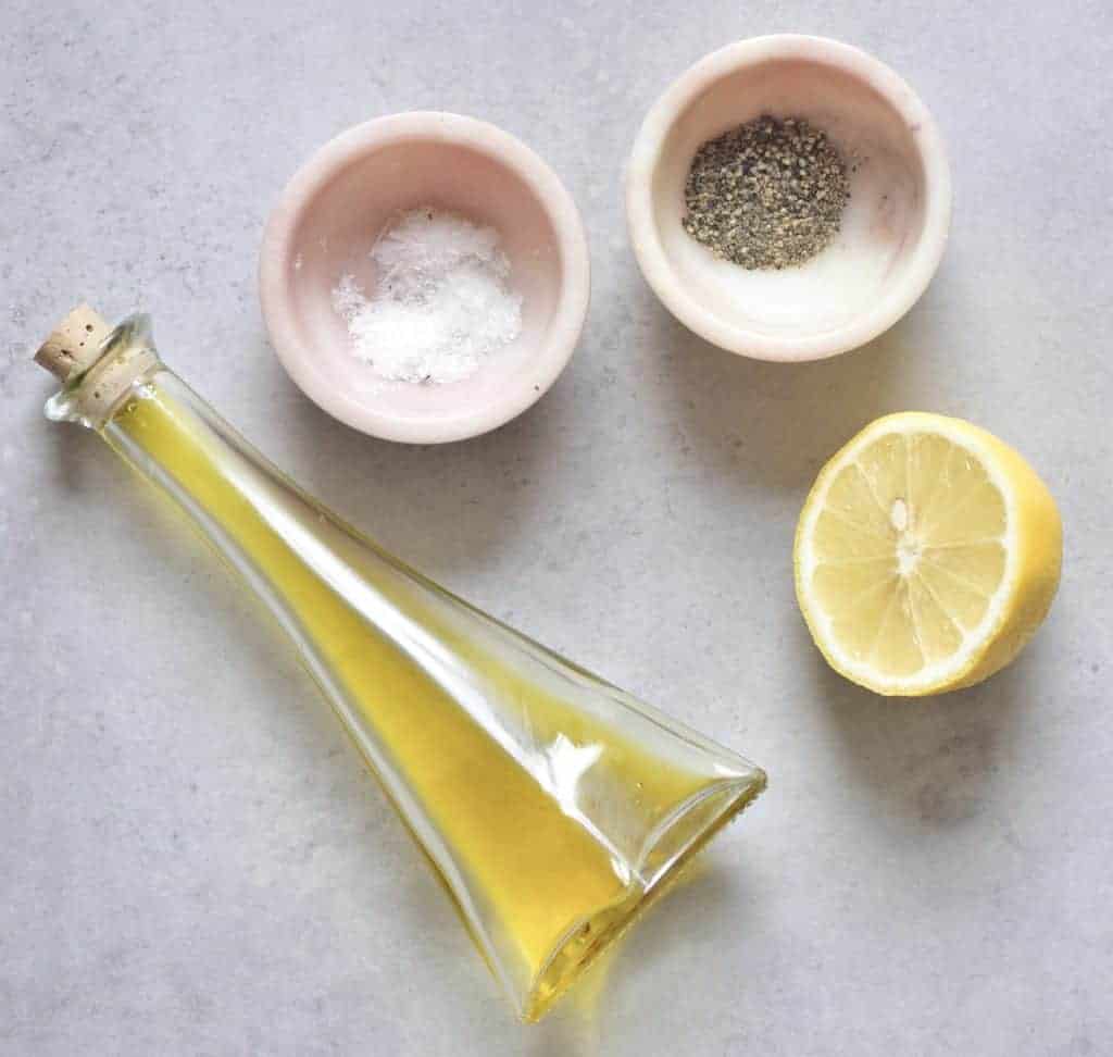 olive oil salt pepper lemon