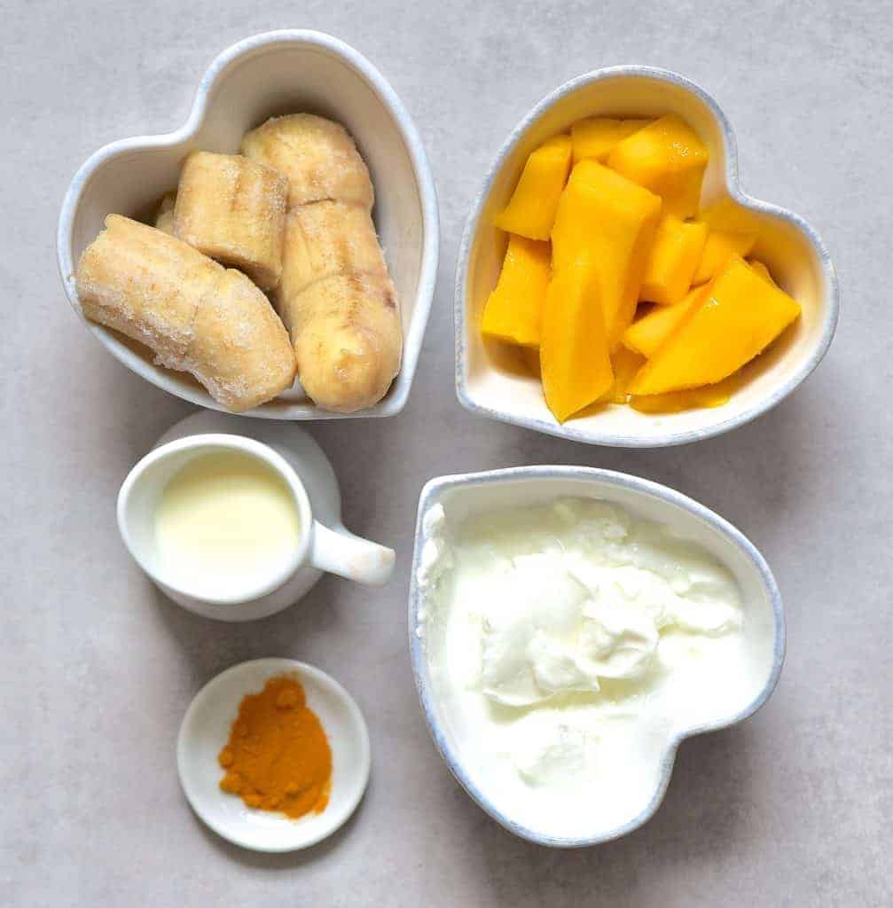 Mango turmeric smoothie ingredients