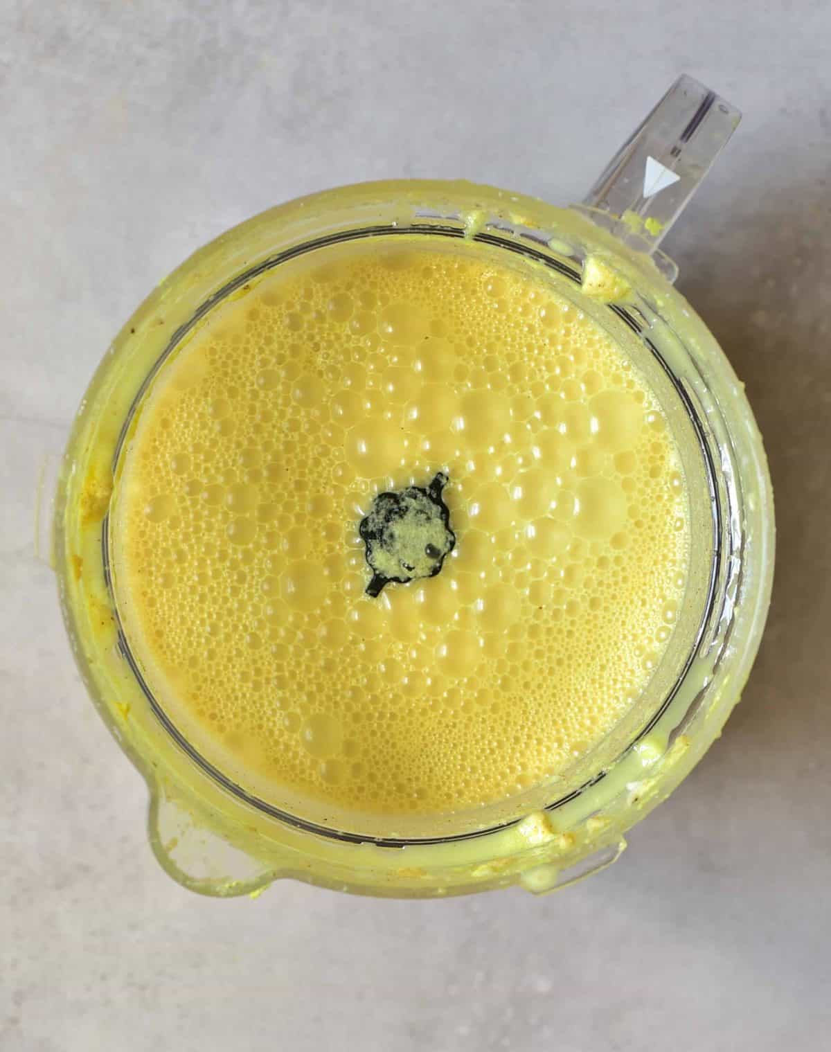 Golden milk - freshly made in a blender