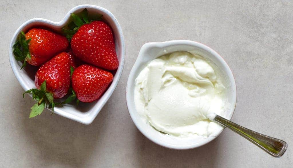 Strawberries and yogurt