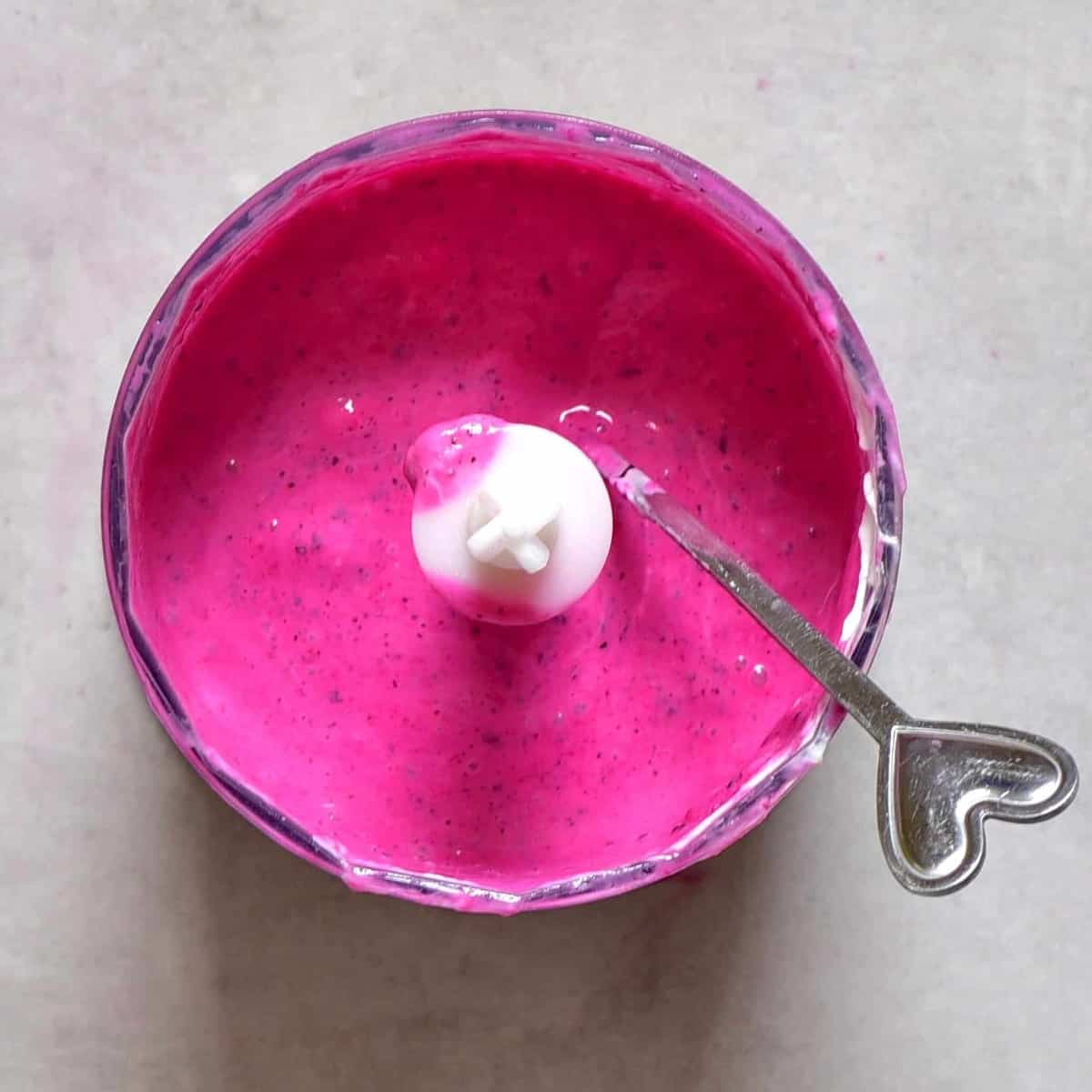 Pink dragonfruit and yogurt