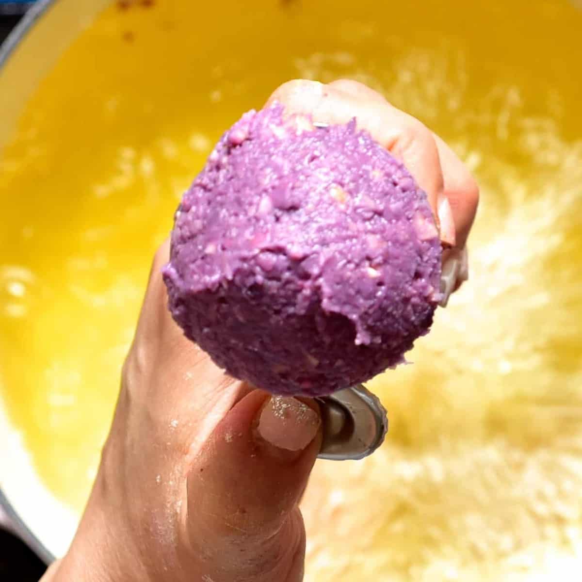 Purple falafel