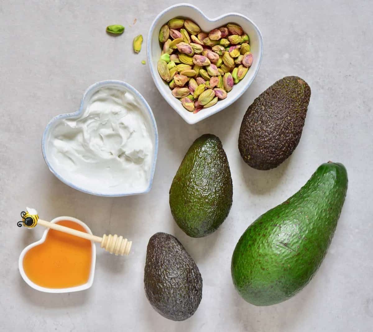 ingredients for avocado ice cream