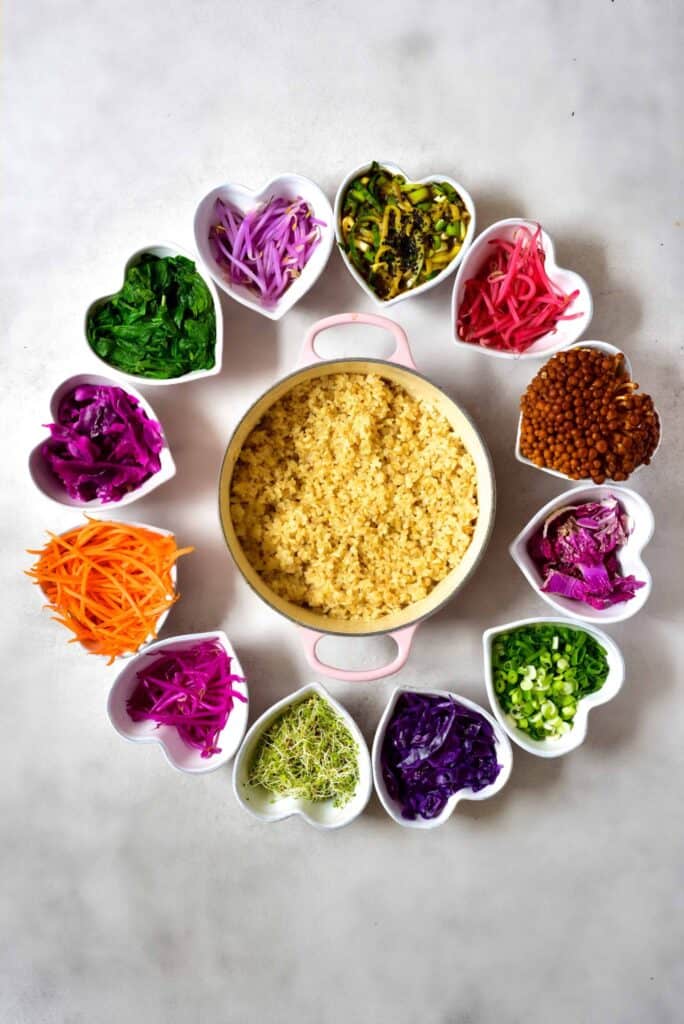 Rainbow veggies and brown rice