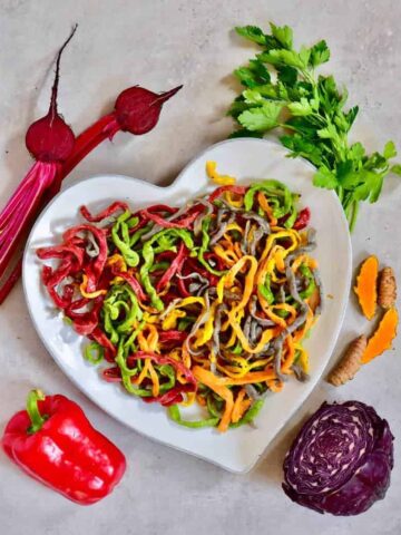 simple, healthy all-natural rainbow pasta