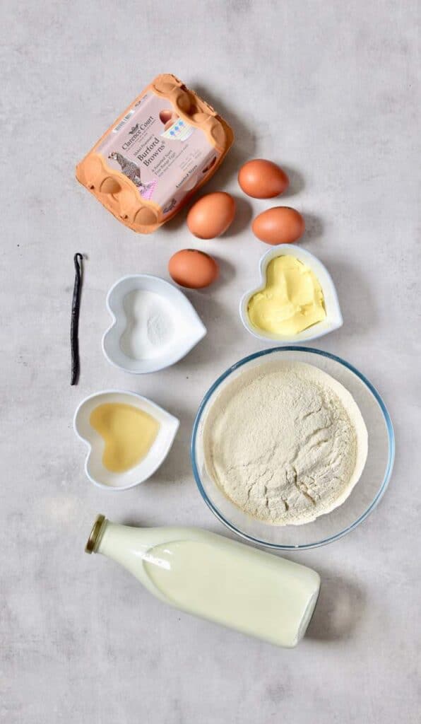 Ingredients for Fluffy Pancake Cake