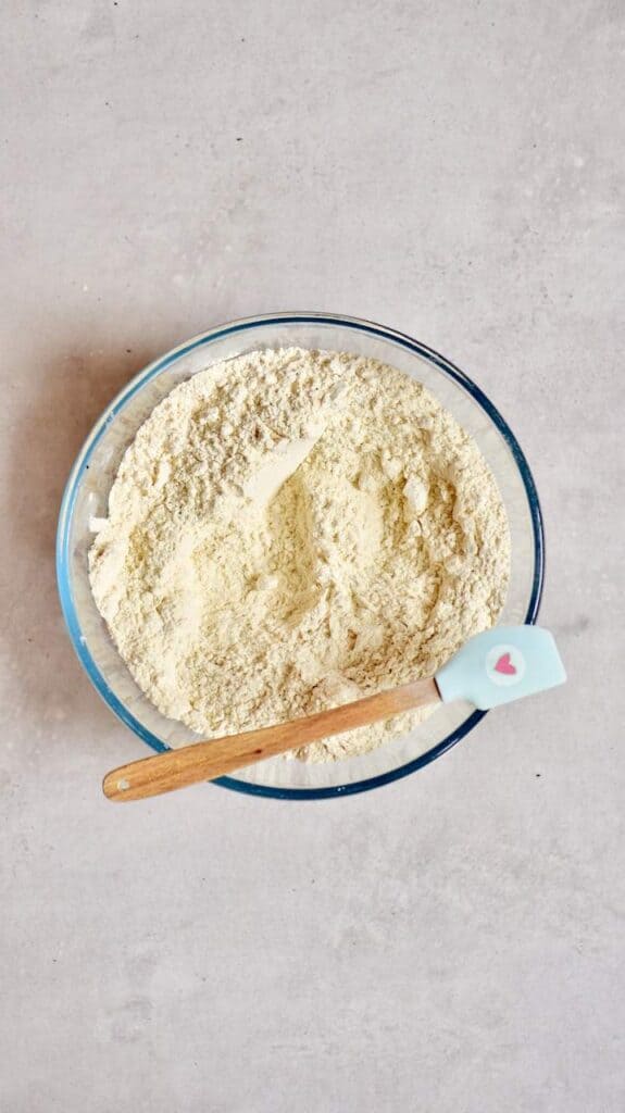 flour for pancakes in a bowl