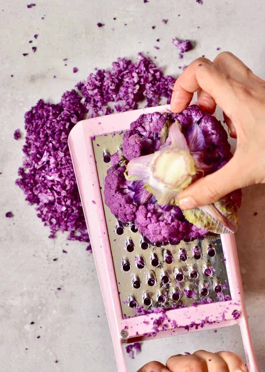 Grated purple cauliflower 