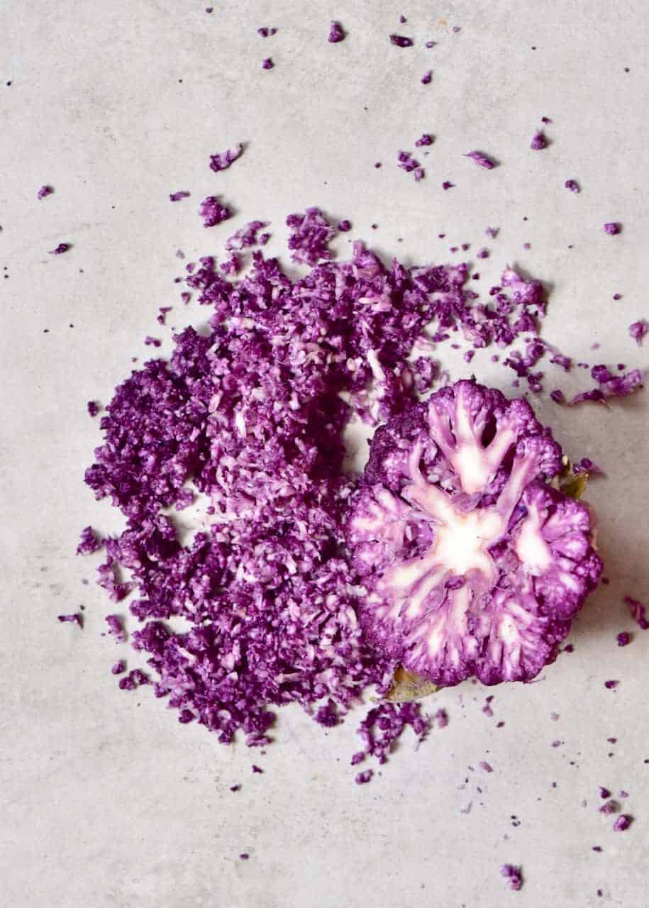 Grated purple cauliflower 
