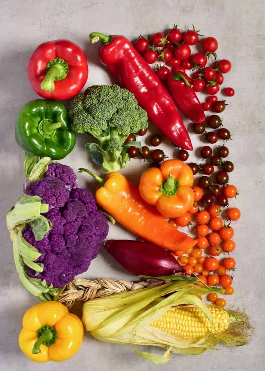 rainbow colorful vegetables