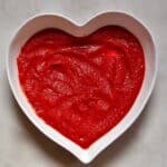 Tomato paste in a heart shaped bowl