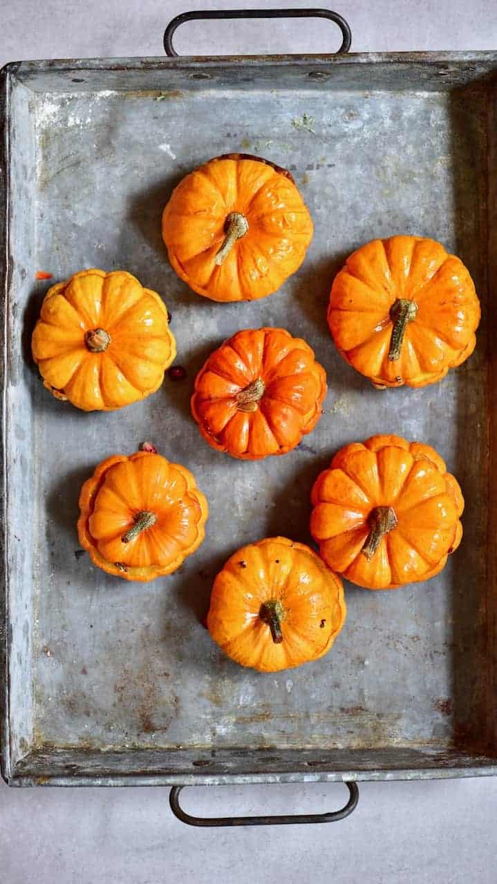 Baked mini pumpkins