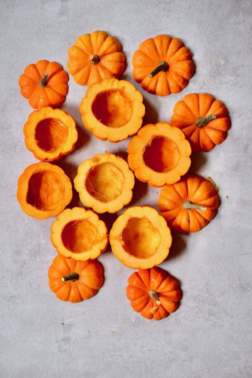 Deseeded mini pumpkins