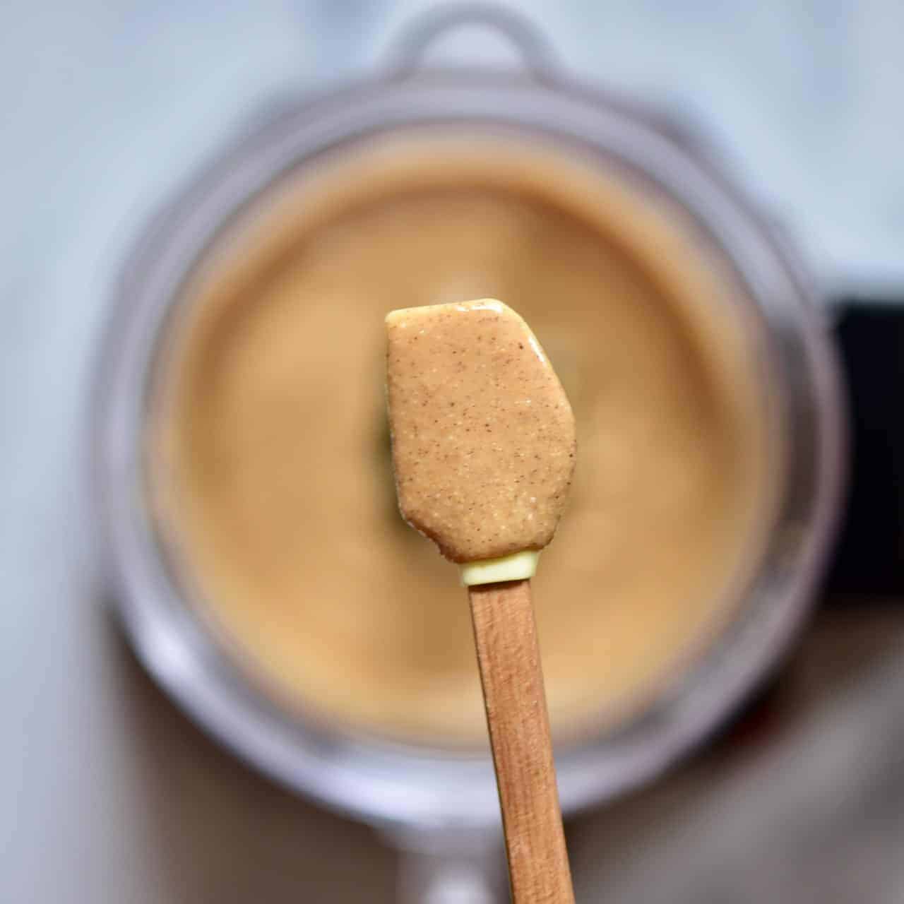 closeup of homemade brazil nut butter