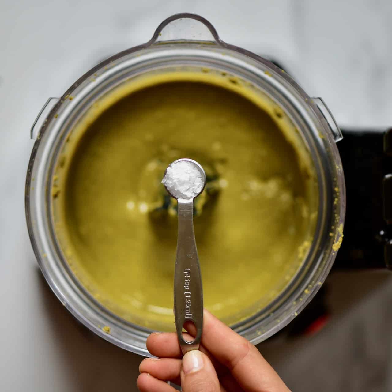 blending up some homemade pistachio butter