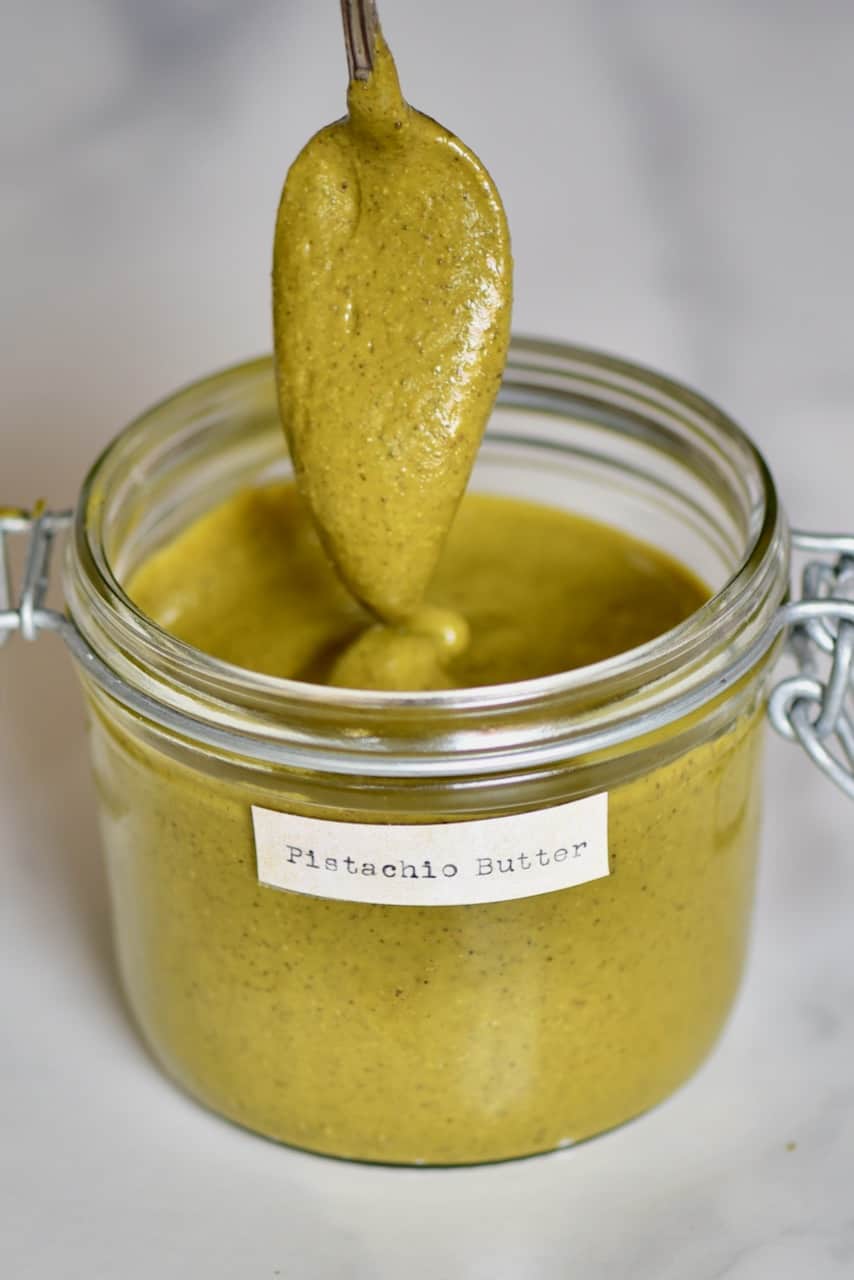 Two Ingredient Simple Homemade Pistachio Butter Alphafoodie