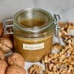 A delicious and nutritious one ingredient homemade walnut butter recipe with lots of flavoured walnut butter suggestions and walnut butter recipes and uses! ( including as an edible Christmas gift)