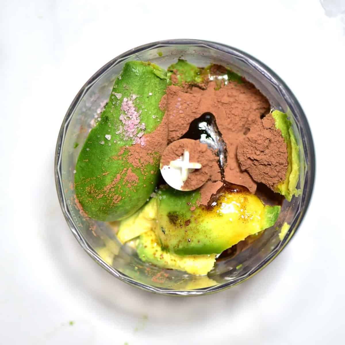 making avocado chocolate mousse