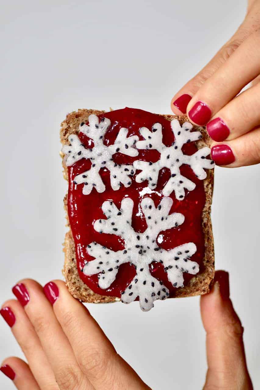festive toast with homemade cranberry sauce