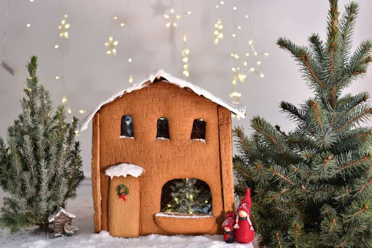 Giant homemade gingerbread house