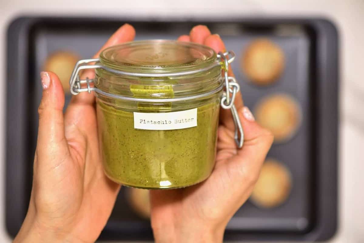homemade two ingredient pistachio butter