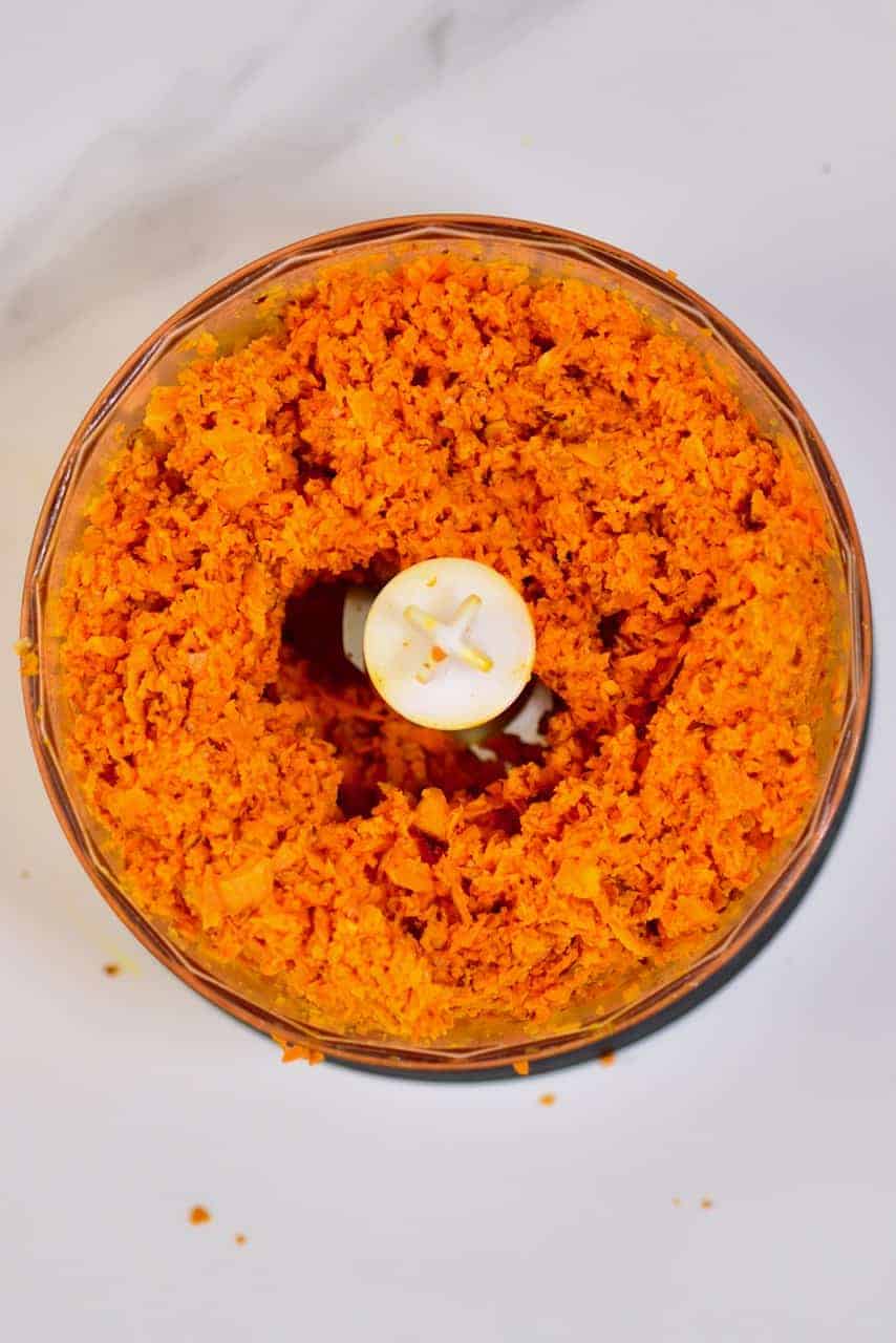 blended fresh turmeric in a food processor