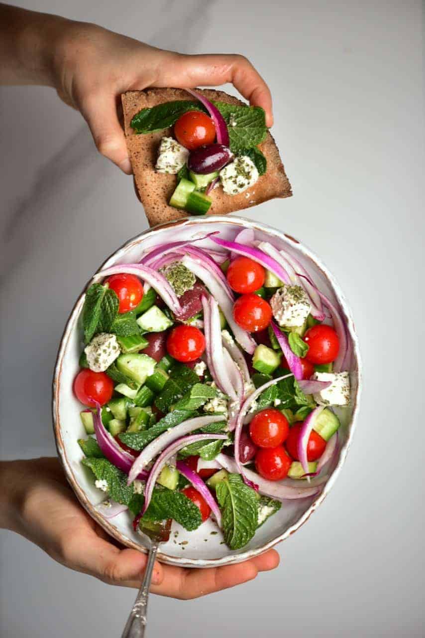 greek salad with feta cheese