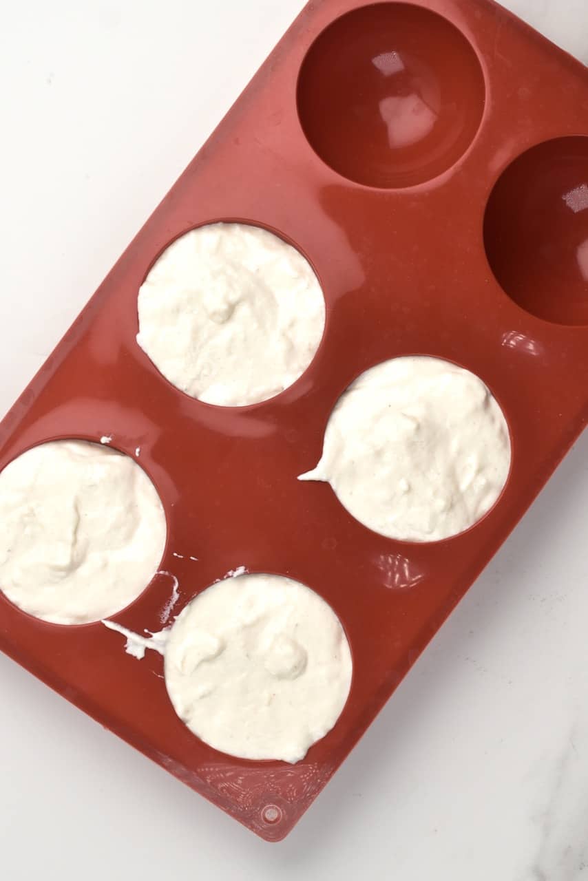 homemade dairy-free cheese in silicone mould