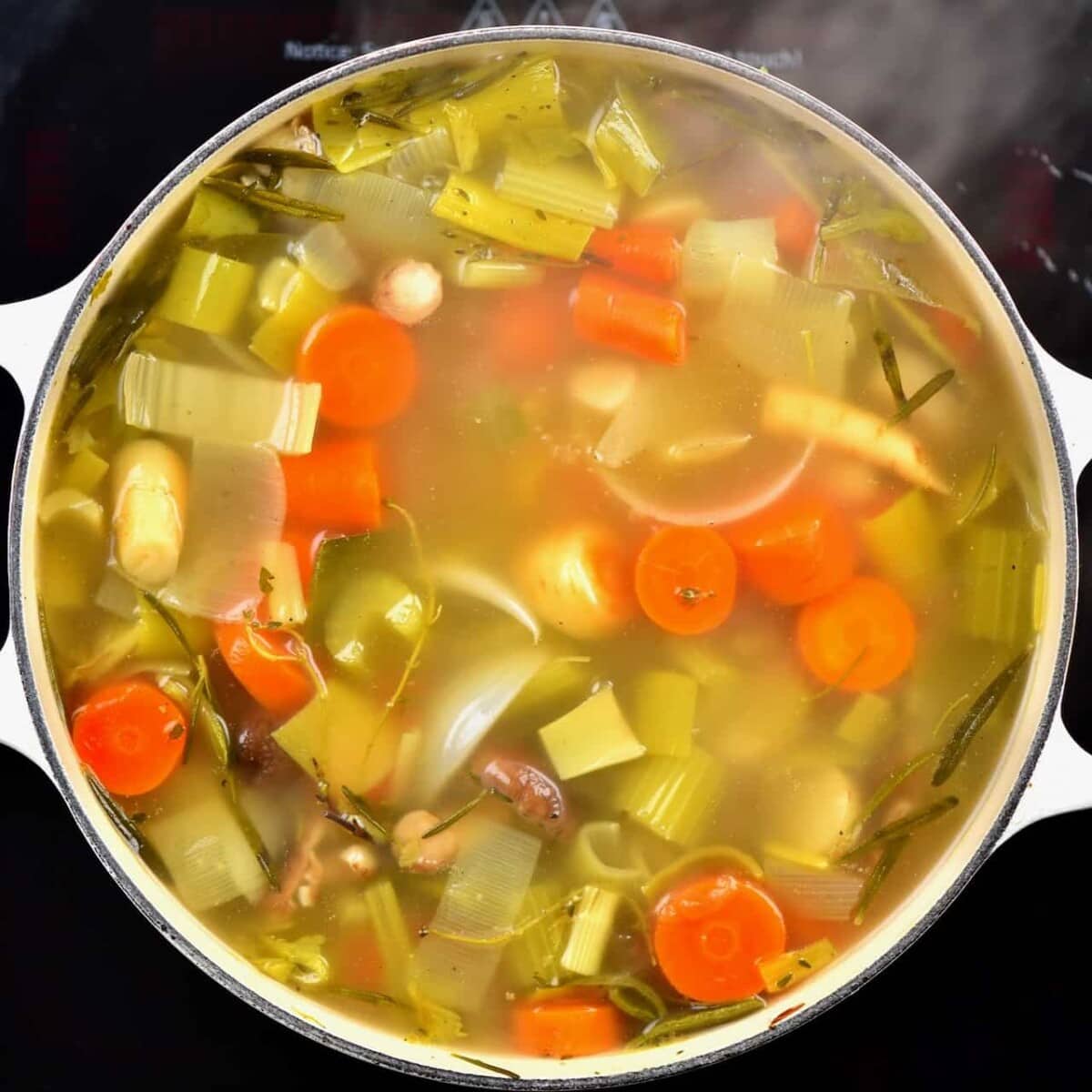 boiling vegetable stock