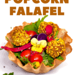 falafel popcorn cup rainbow vegan food