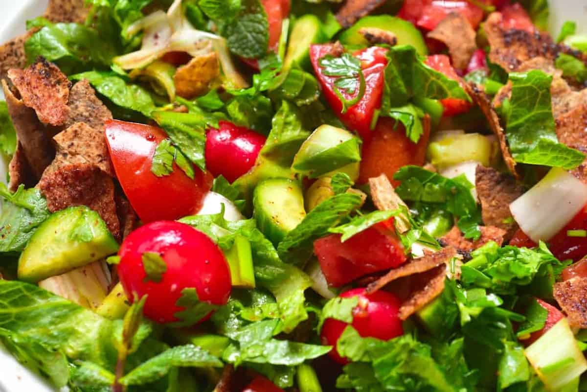 Fattoush Salad - fattoush close up