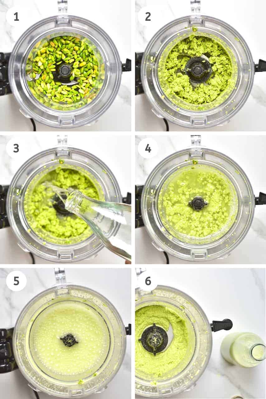 steps to making DIY pistachio milk recipe. - How to make pistachio milk