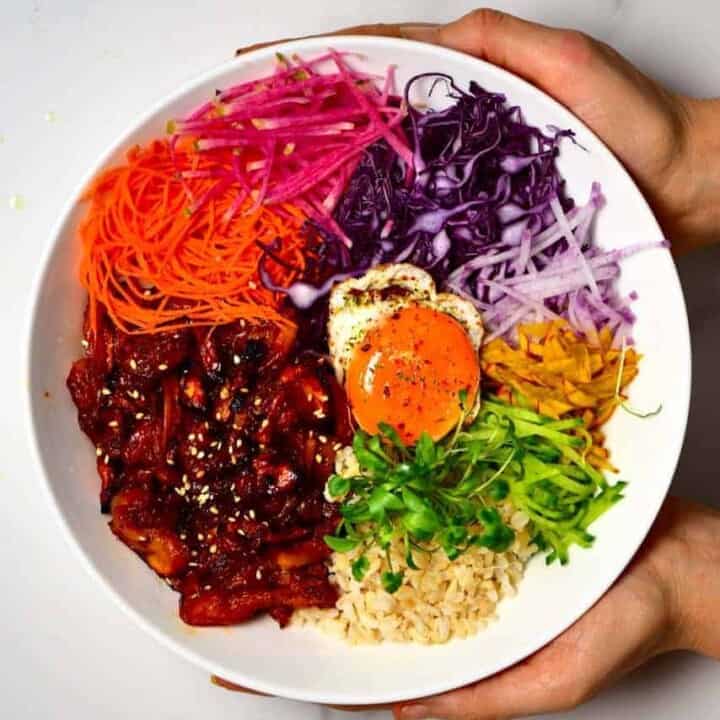 Japanese Donburi bowl with BBQ pulled jackfruit