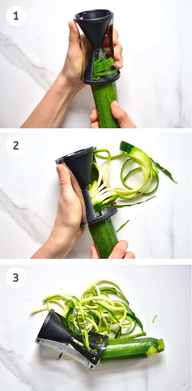 Steps to zoodling zucchini