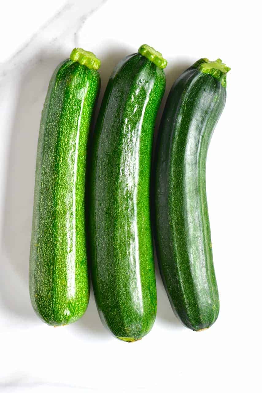 Three zucchinis
