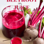 Beetroots and beetroot juice in a pitched and a small glass