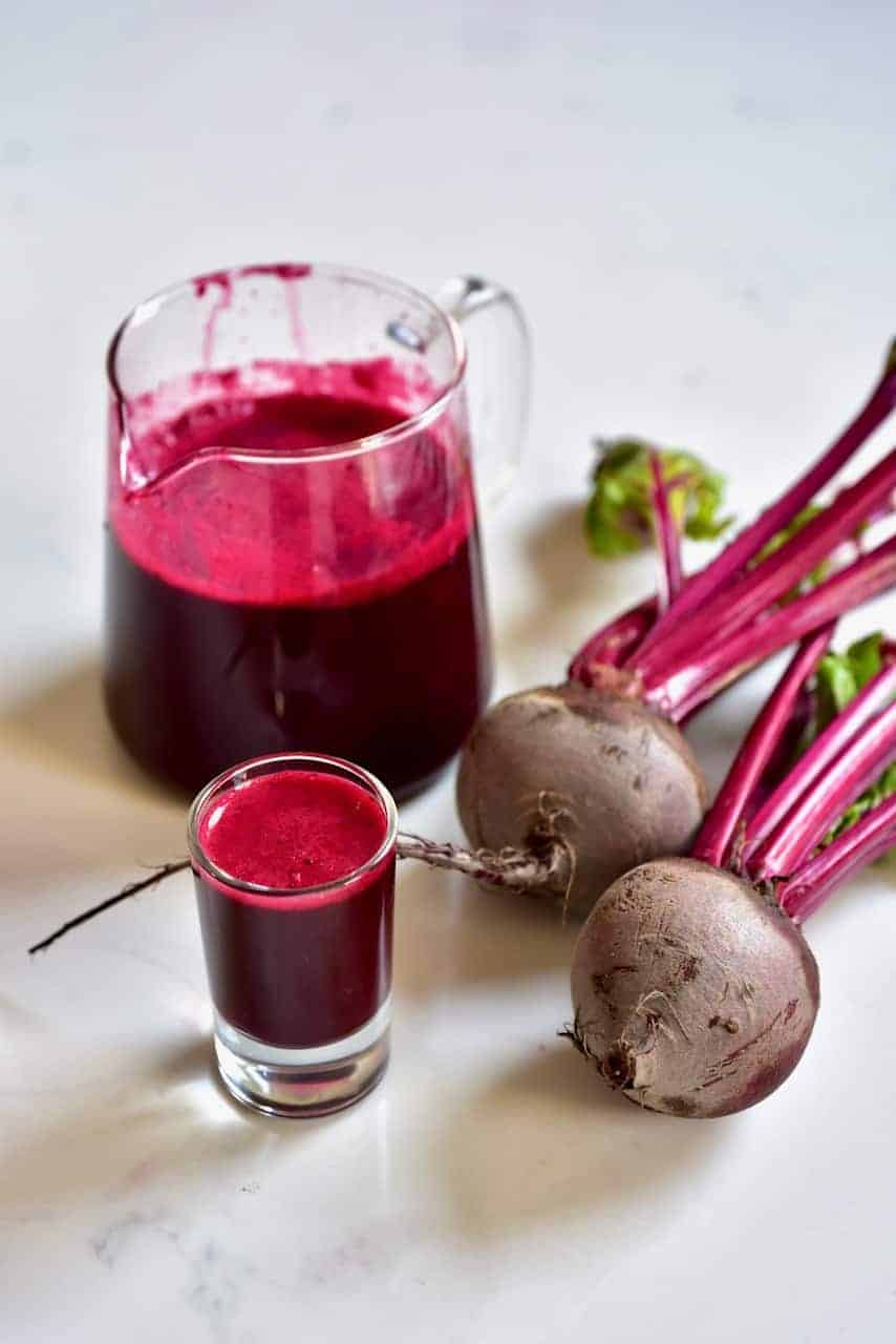 Beetroot shot and beetroots