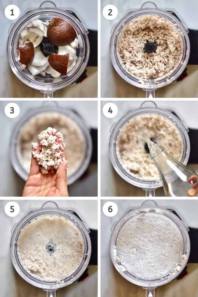 Steps to blending a coconut