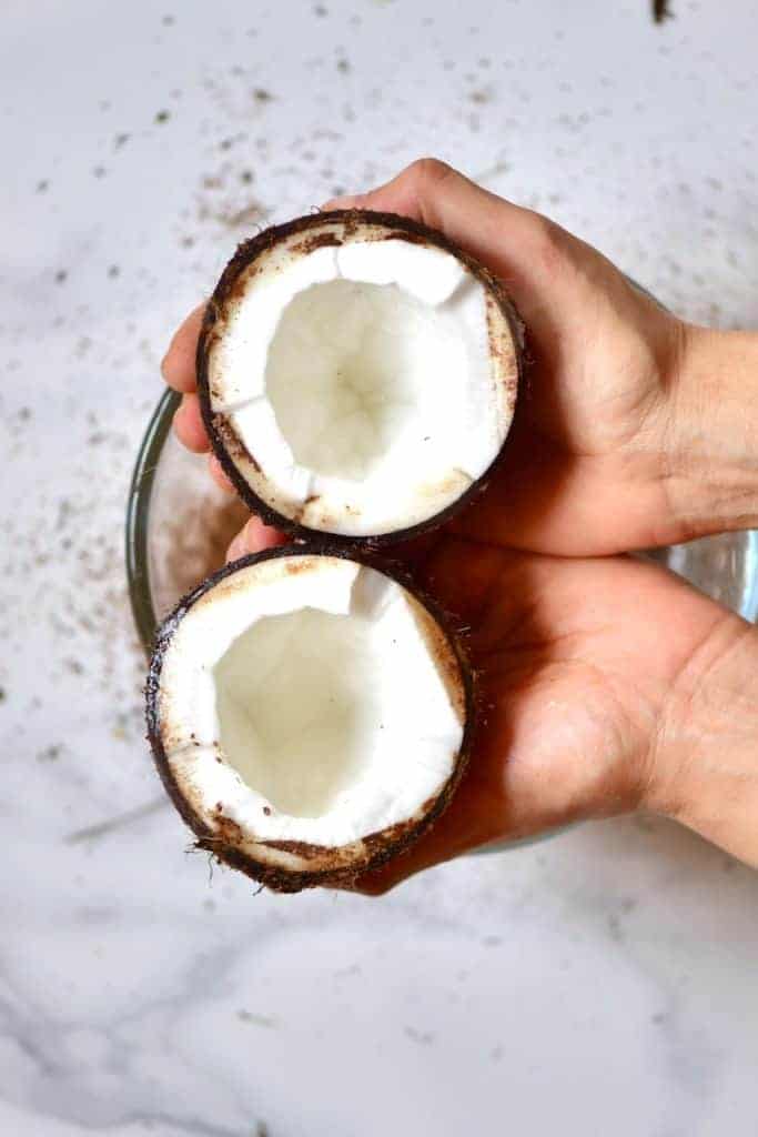 An open coconut
