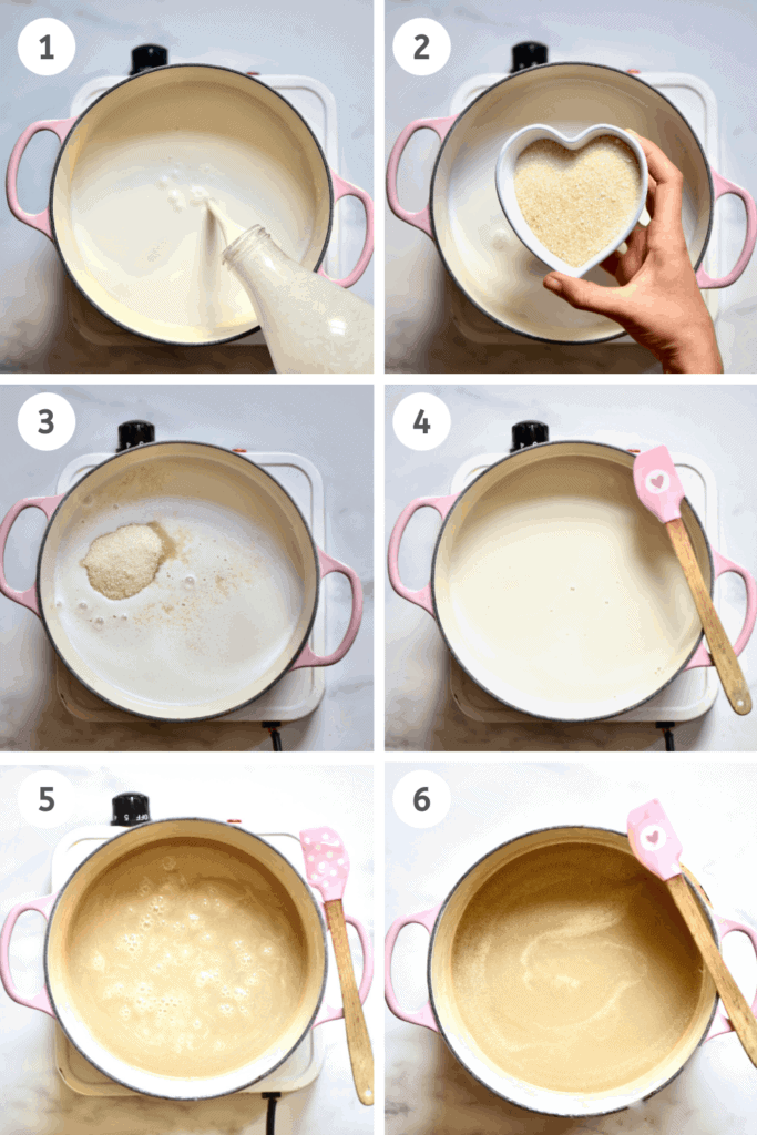 the steps for how to make sweetened condensed coconut milk