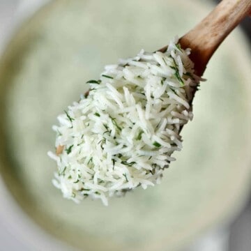Square image of basmati rice