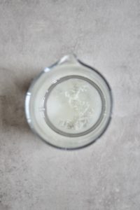 Mixing ingredients in a glass container
